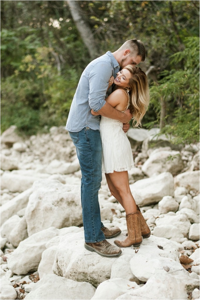 michele-and-jeff-engagement-session-photos-austin-texas-outdoor-sunset-cowboy-boots-lace-dress-fun-romantic-natural-sweet-fun_0011